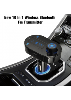 New 10 In 1 Wireless Bluetooth Fm Transmitter, Modulator, Handsfree Usb Lcd Sd Mp3, BT101